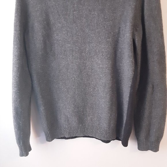 Joe Fresh Men's Grey Green Chunky Wool Sweater Size Medium - Picture 7 of 12